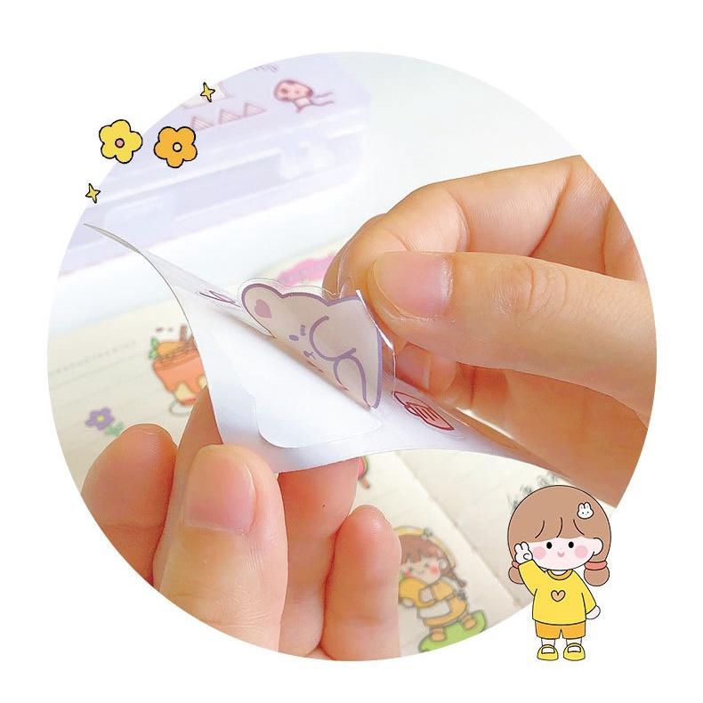 Sticker hình Gấu dễ thương - 1 tấm, 5 tấm và 10 tấm