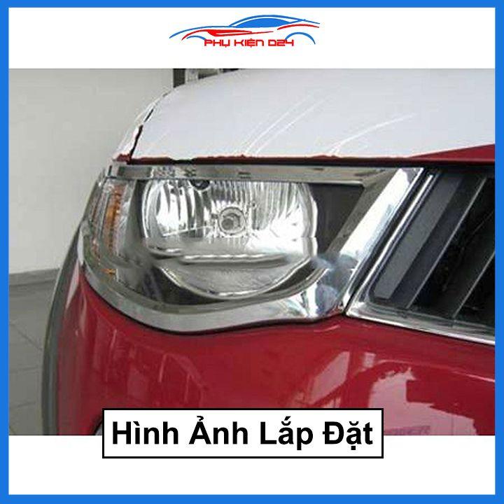 Ốp viền đèn pha hậu mạ crom Triton 2016-2017-2018, 2019-2020 chống trầy trang trí bảo vệ xe