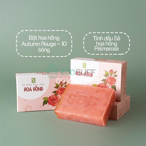 Xà bông Sinh Dược HOA HỒNG xà bông tắm thảo mộc chiết xuất thiên nhiên lành tính Ecobuff