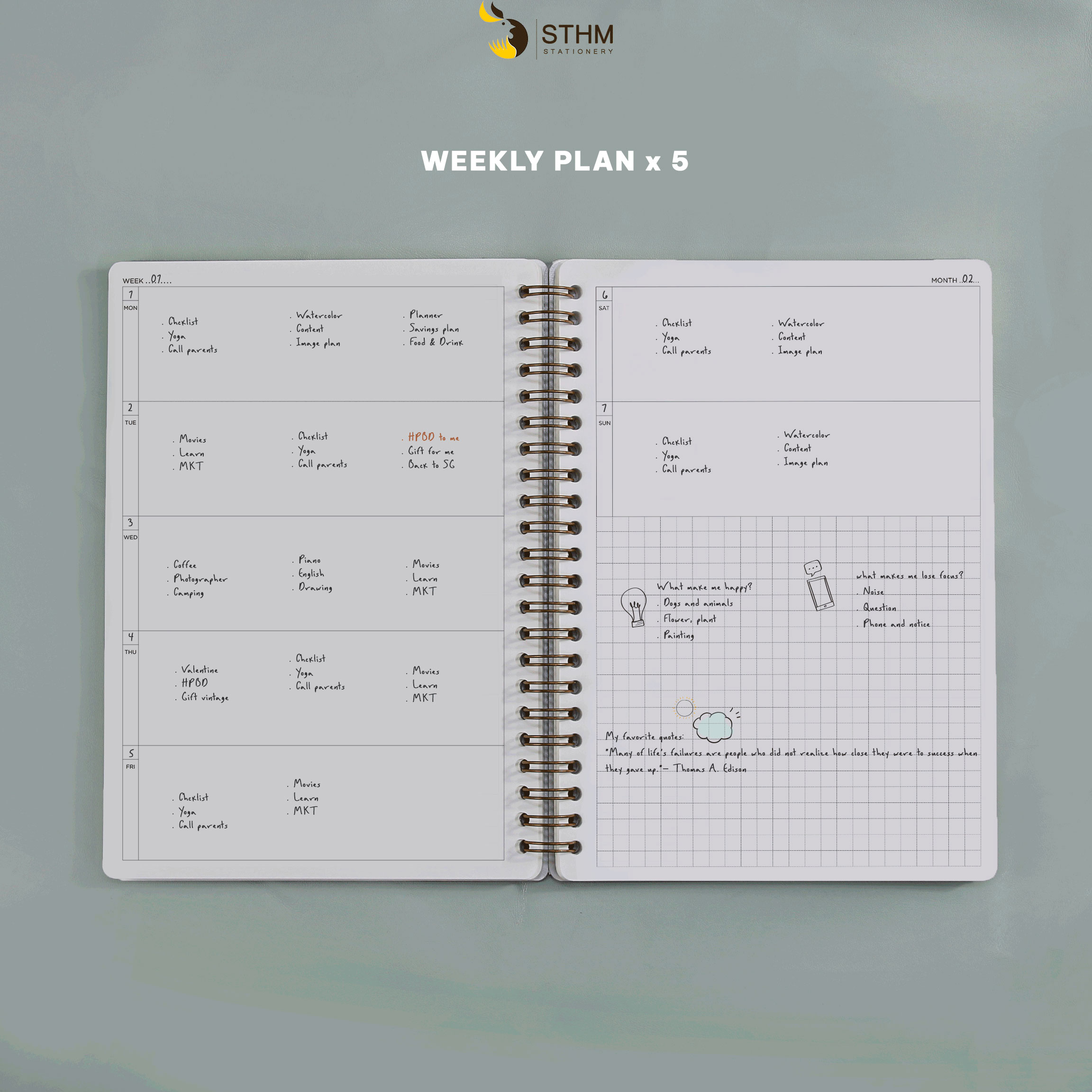 Half - year planner - Sổ tay lập kế hoạch 6 tháng - [STHM stationery