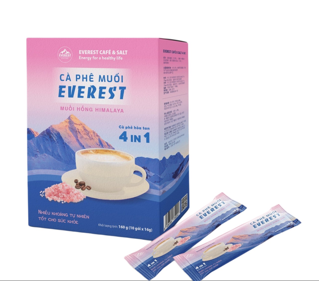 Cà Phê Hòa Tan Muối Hồng HIMALAYA 4in1 EVEREST COFFEES . Tốt Sức Khỏe, Nhiều Khoáng Chất. Tiêu Chuẩn FDA Hoa Kỳ