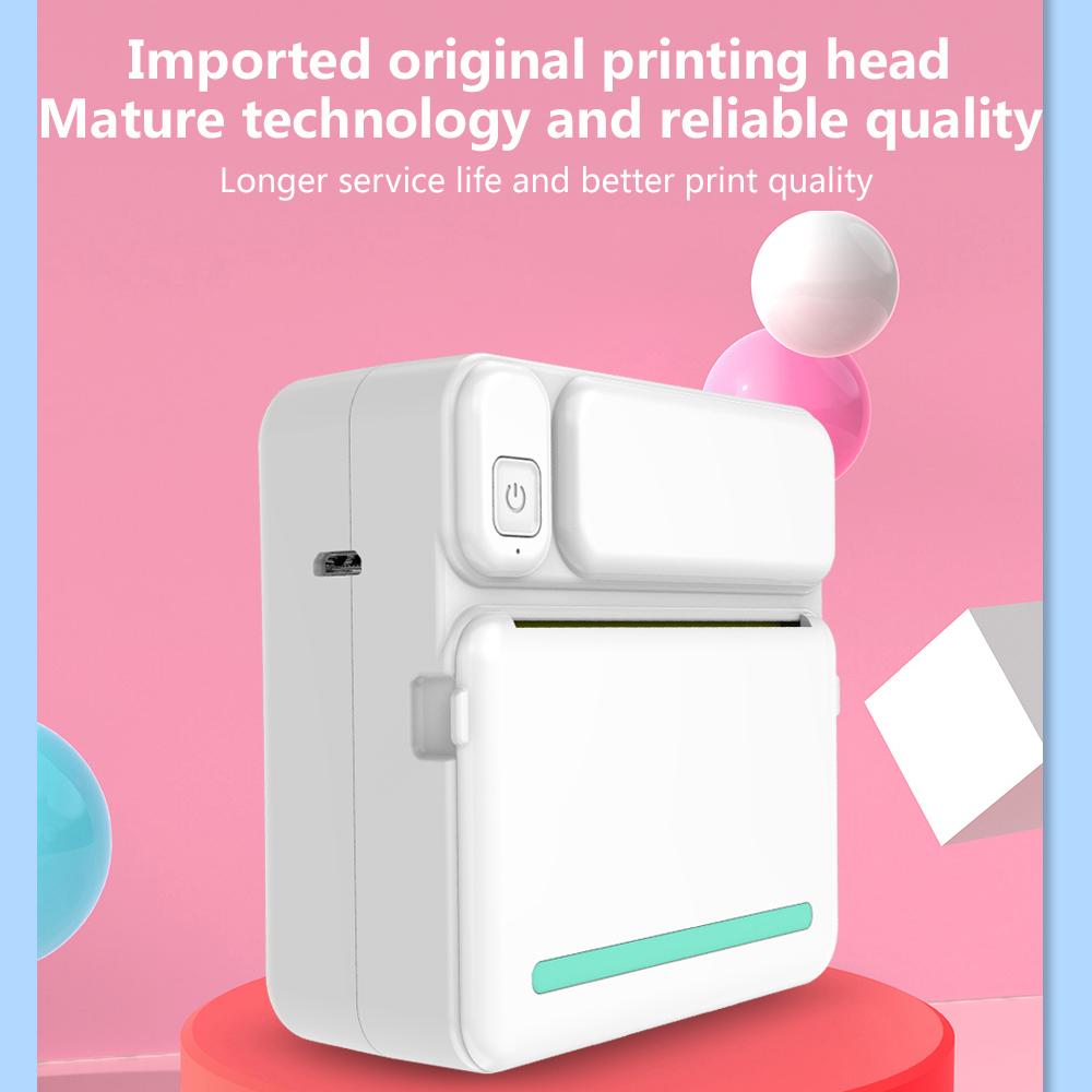 C19 Pocket-size Thermal Printer Wireless BT Printer Simple Operation Support Photo Notes Errors Text Memo Printing