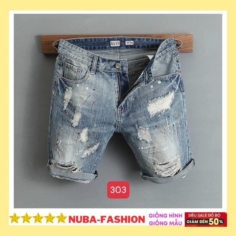 Quần short jean nam chất bò cá tính trẻ trung, NUBA 303