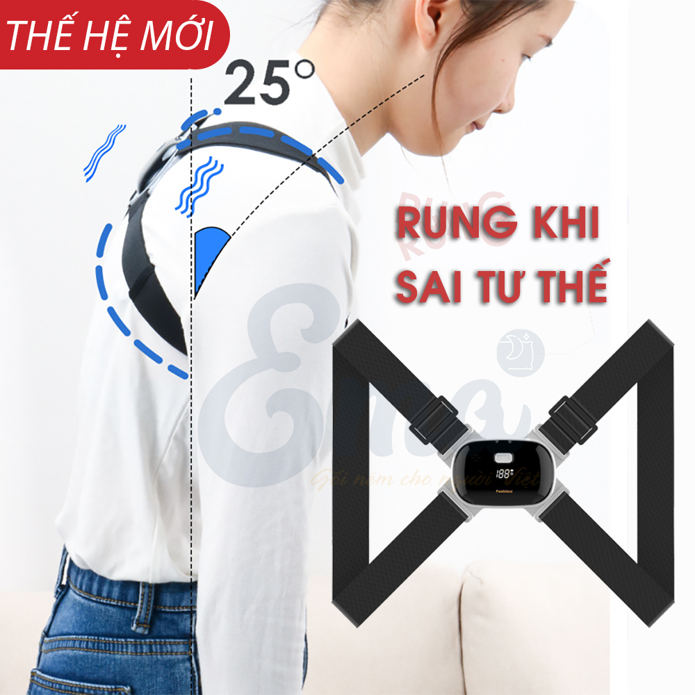 Đai rung chống gù lưng cho trẻ từ 3-16 tuổi - Thế hệ 2 cải tiến cảm biến thông minh - Rung khi ngồi sai tư thế