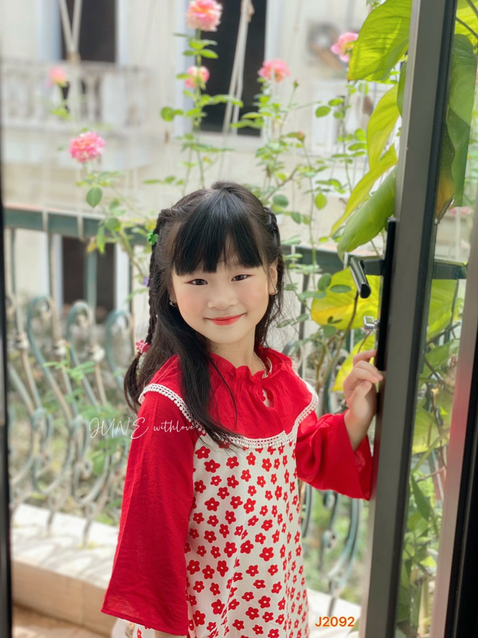 Áo dài hoa cách tân mặc tết cho bé gái bigsize 12-29kg hàng thiết kế cao cấp