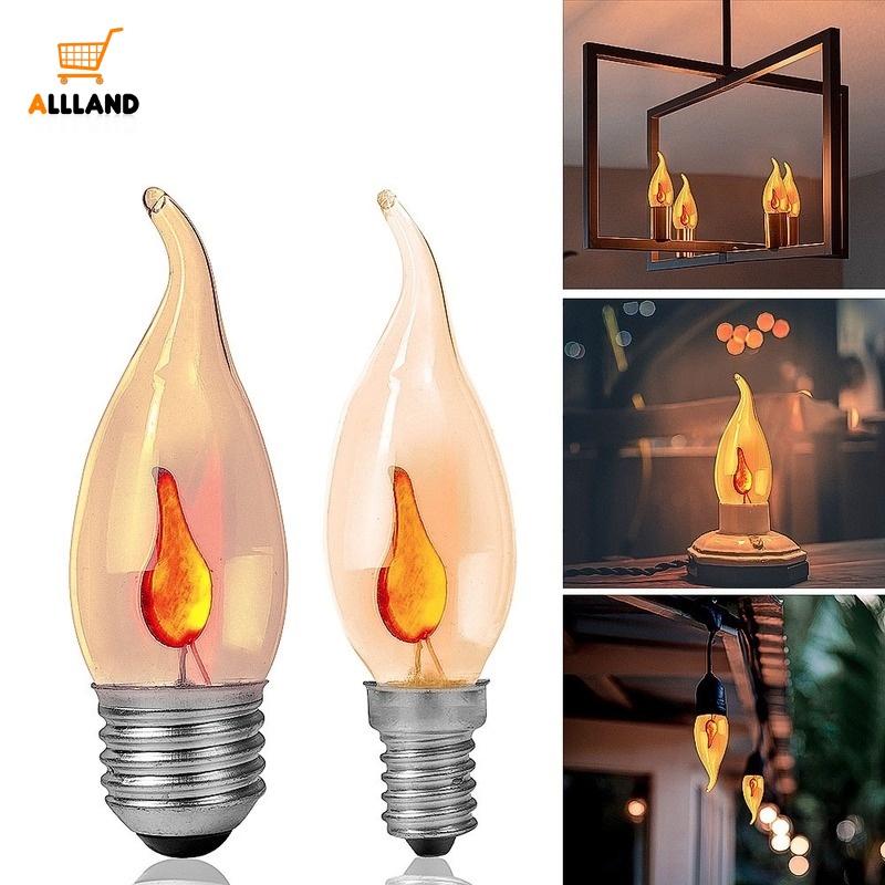 Bóng Đèn LED E14 E27 Tiết Kiệm Năng Lượng Tạo Hiệu Ứng Ngọn Lửa Trang Trí Tiệc Giáng Sinh Năm Mới