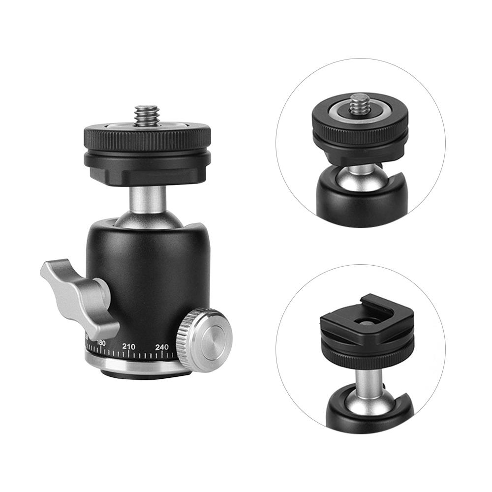 Hợp kim nhôm đa ​​chức năng Đầu toàn cảnh với Đế gắn giày nóng 1/4 Inch 360 °  Ballhead Ballhead