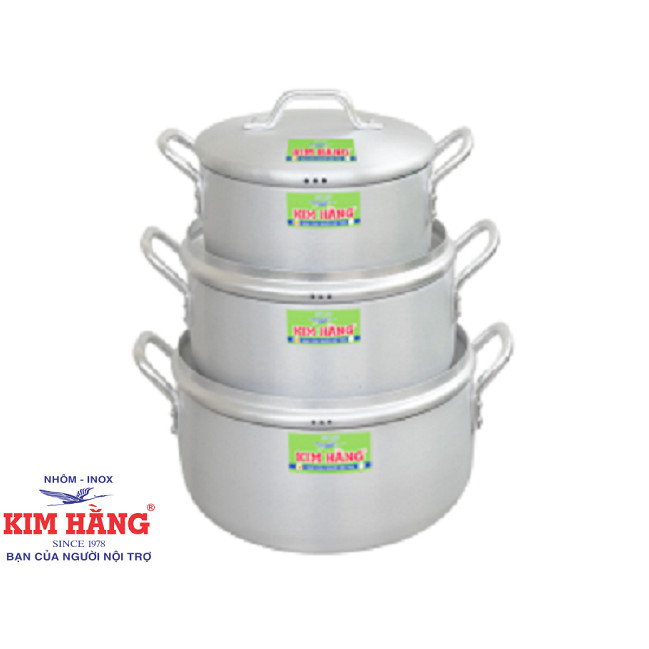 Bộ nồi Kim Hằng size 16, 18, 20, 22, 24cm, nồi Kim Hằng KHG0076; KHG0074, bộ 3 cái