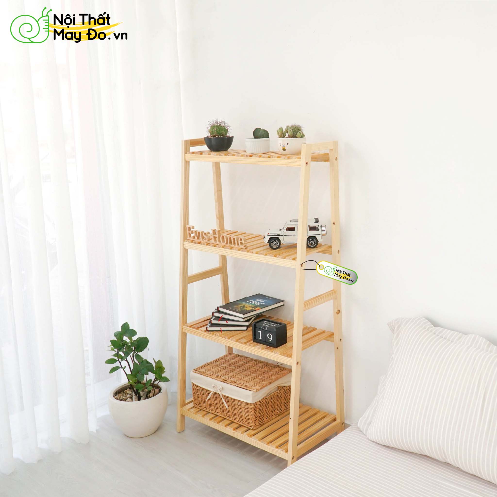 Kệ Sách Đa Năng - A Bookshelf 4F - Thiết Kế Hình Chữ A 4 Tầng Hiện Đại - Dễ Lắp Ráp Và Di Chuyển - Có 2 Màu Sắc