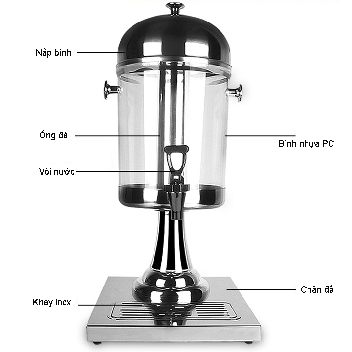 Bình Đựng Nước Ép Trái Cây Inox (8 Lít)