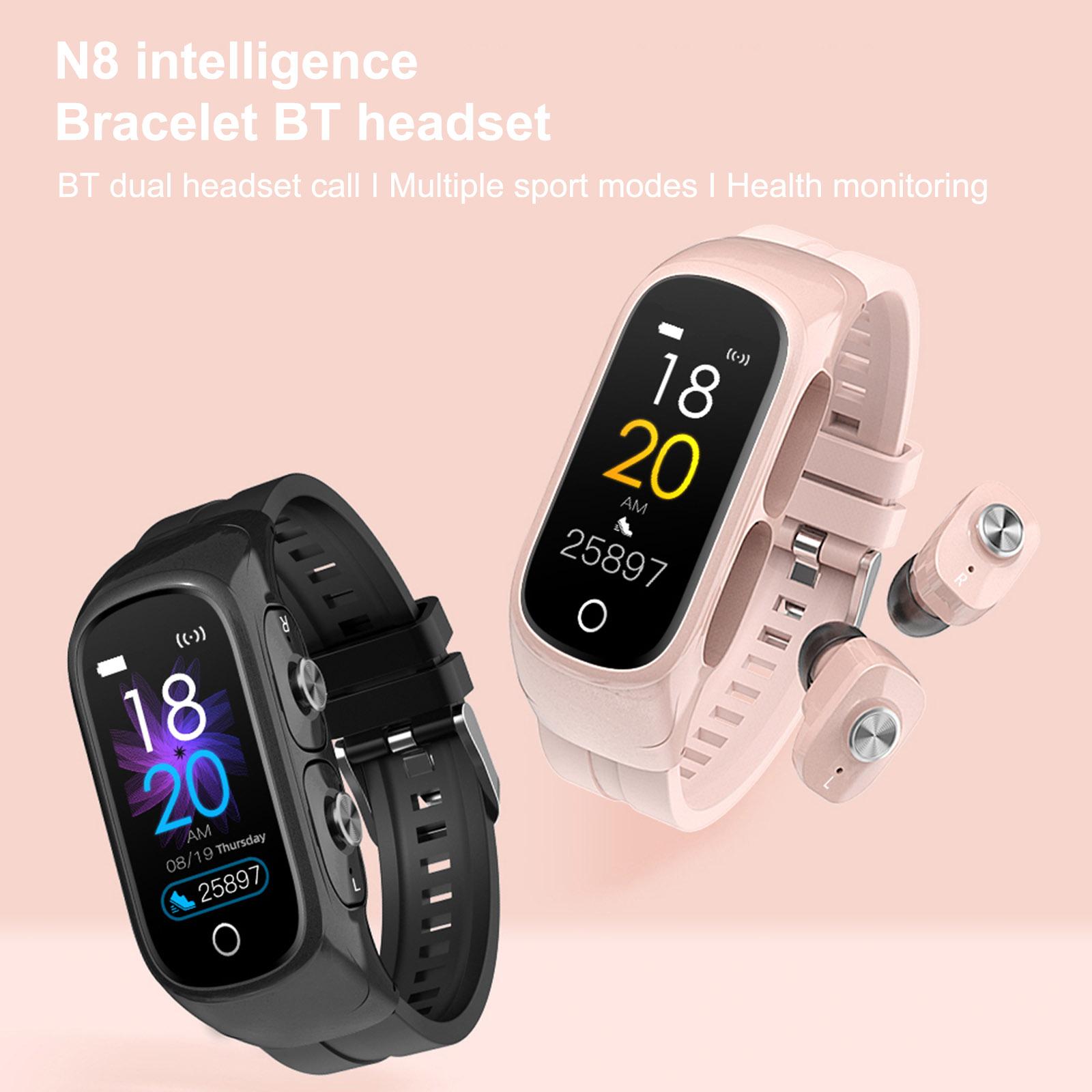 Đồng hồ thông minh 2 trong 1 TWS Earbuds Fitness Tracker True Wireless BT5.0 Tai nghe Bộ đếm bước đi Bộ theo dõi hoạt động của bộ đếm calo - Màu trắng