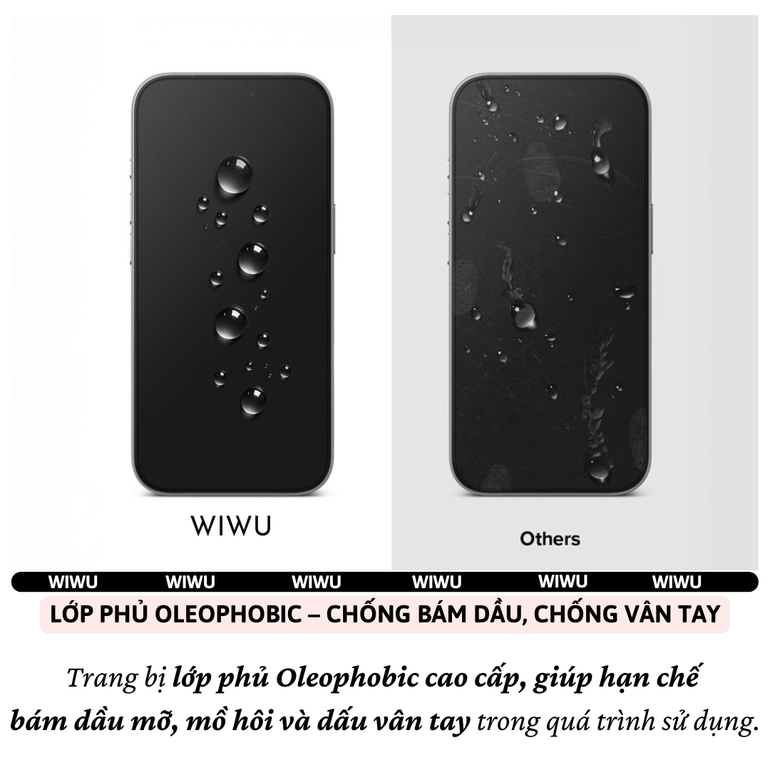 Dán kính cường lực Full màn hình WIWU UltraClear HD Transparency 9H cho iPhone 17 Air 16 15 14 13 12 11 Pro Max / Plus - Trong Suốt HD, Chống Trầy, Chống Vân Tay Cho iPhone, Lớp phủ Oleophobic cao cấp - Hàng nhập khẩu
