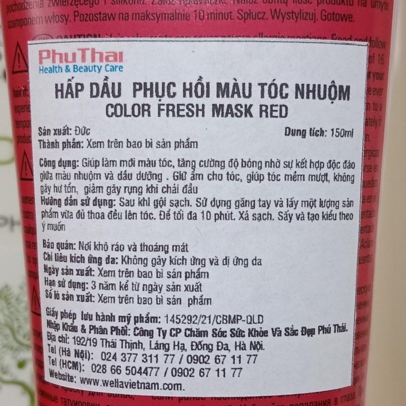 [+Tặng mũ trùm] Dầu Hấp màu Wella Color Fresh Mask Phục Hồi Màu Tóc Nhuộm và Tăng Cường Màu Sắc Dưỡng Tóc Mềm Mượt 150ml