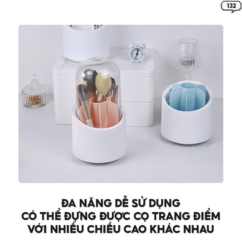 Hộp Đựng Cọ Trang Điểm Để Bàn Bằng Nhựa Có Nắp Đậy Trong Suốt Nhiều Màu Giá Rẻ 132