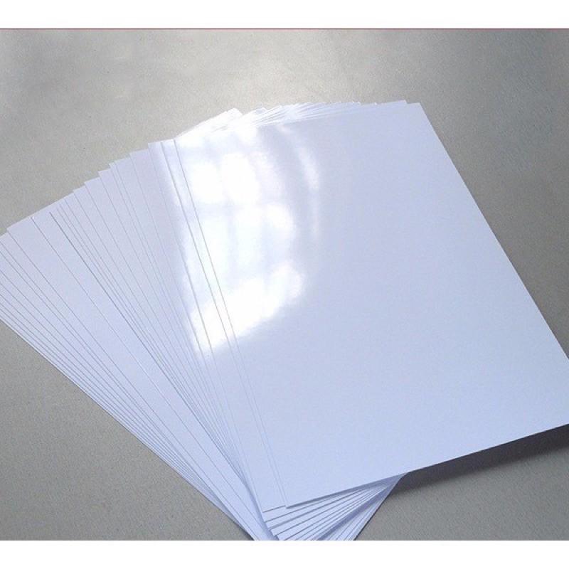 Giấy decal in ảnh A4 định lượng 135gsm - 1 mặt bóng, Giấy decal 135gsm lột dán được