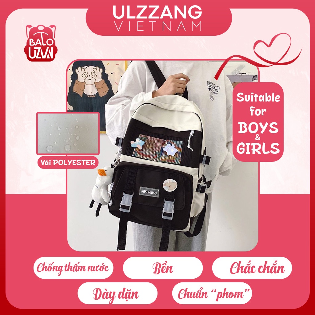 Balo nữ đi học thời trang Ulzzang Hàn Quốc, cặp sách đẹp hàng cao cấp dễ thương, túi xách sinh viên học sinh chống nước