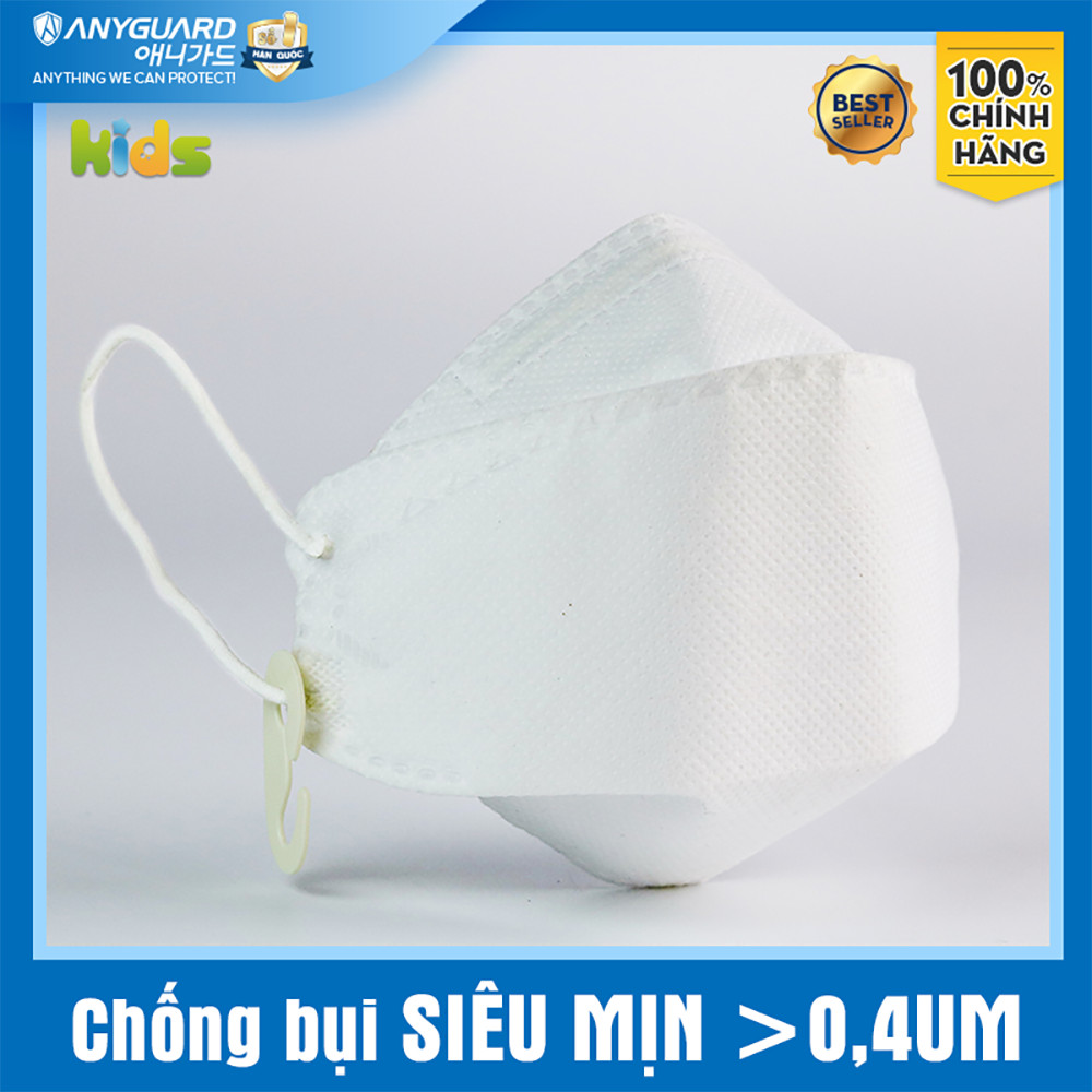 ComBo 10 Chiếc Khẩu Trang Trẻ Em KF94 - Form 3D Cao Cấp Chống Bụi Siêu Mịn 0.4um Anyguard Hàn Quốc Chính Hãng - 4 Lớp - 베이비 마스크 - Face Mask For Kids-ISO 9001:2015, ISO 13485:2016, QCVN 01:2017/BTC