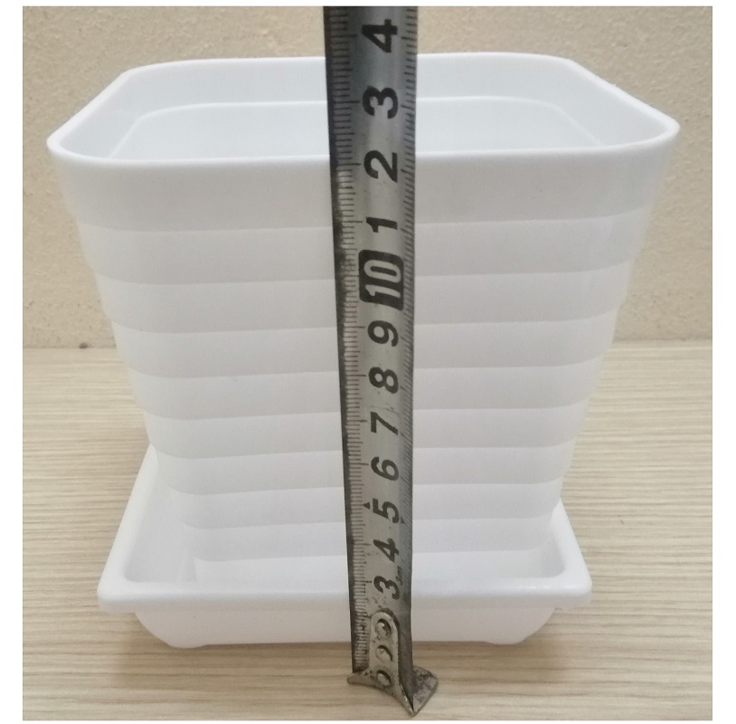 ComBo 10 Chậu Nhựa Trồng Cây Mini Có Đế Đỡ Kích Thước 12x12x12Cm