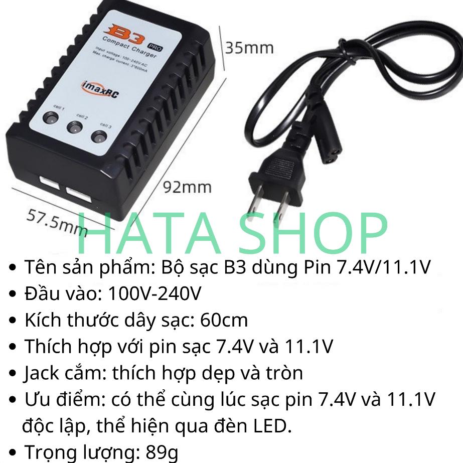 Bộ Sạc Pin B3 Dùng Cho Pin 2S 7.4V và 3S 11.1V XH-3P/4P Cao Cấp