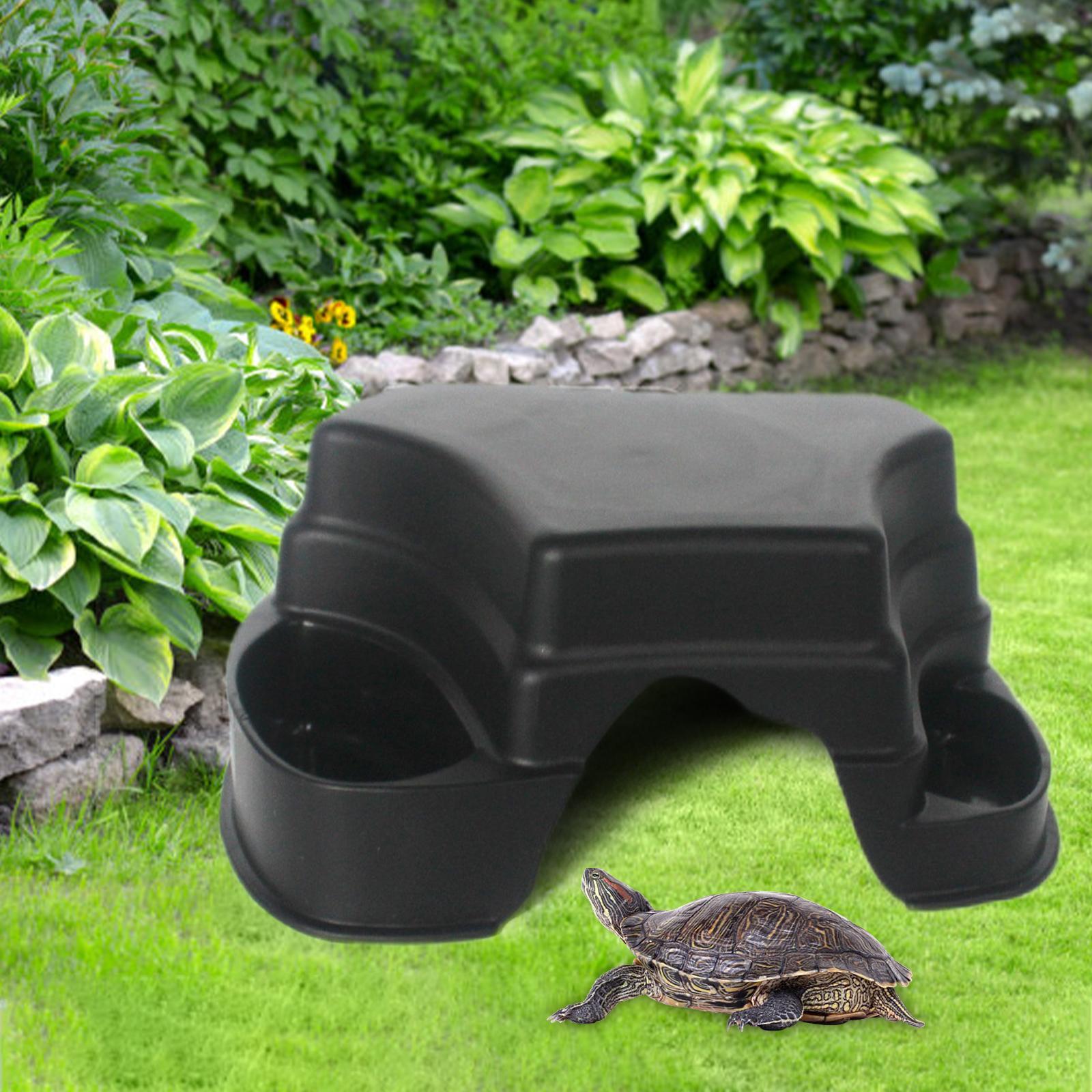 Plastic Reptile Hide Box with 2 Sinks Ornament for Gecko Leopard Small Snake Rodents