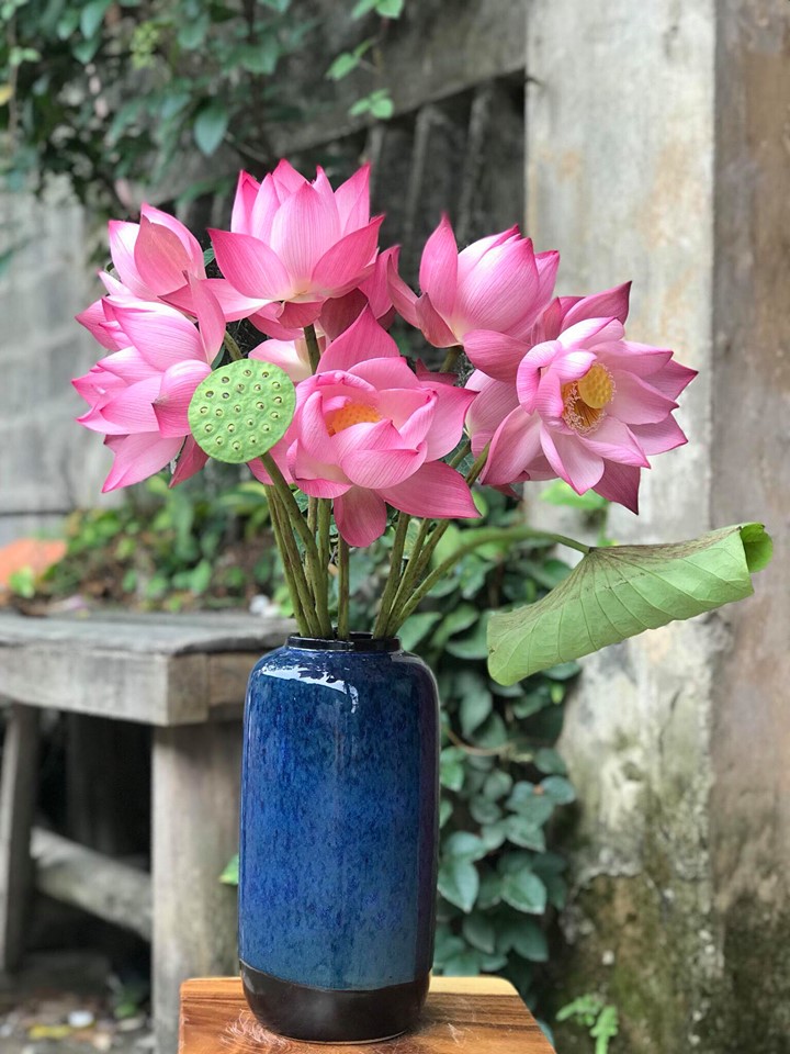 LỌ HOA DÁNG ỐNG TRỤ to -gốm sứ bát tràng