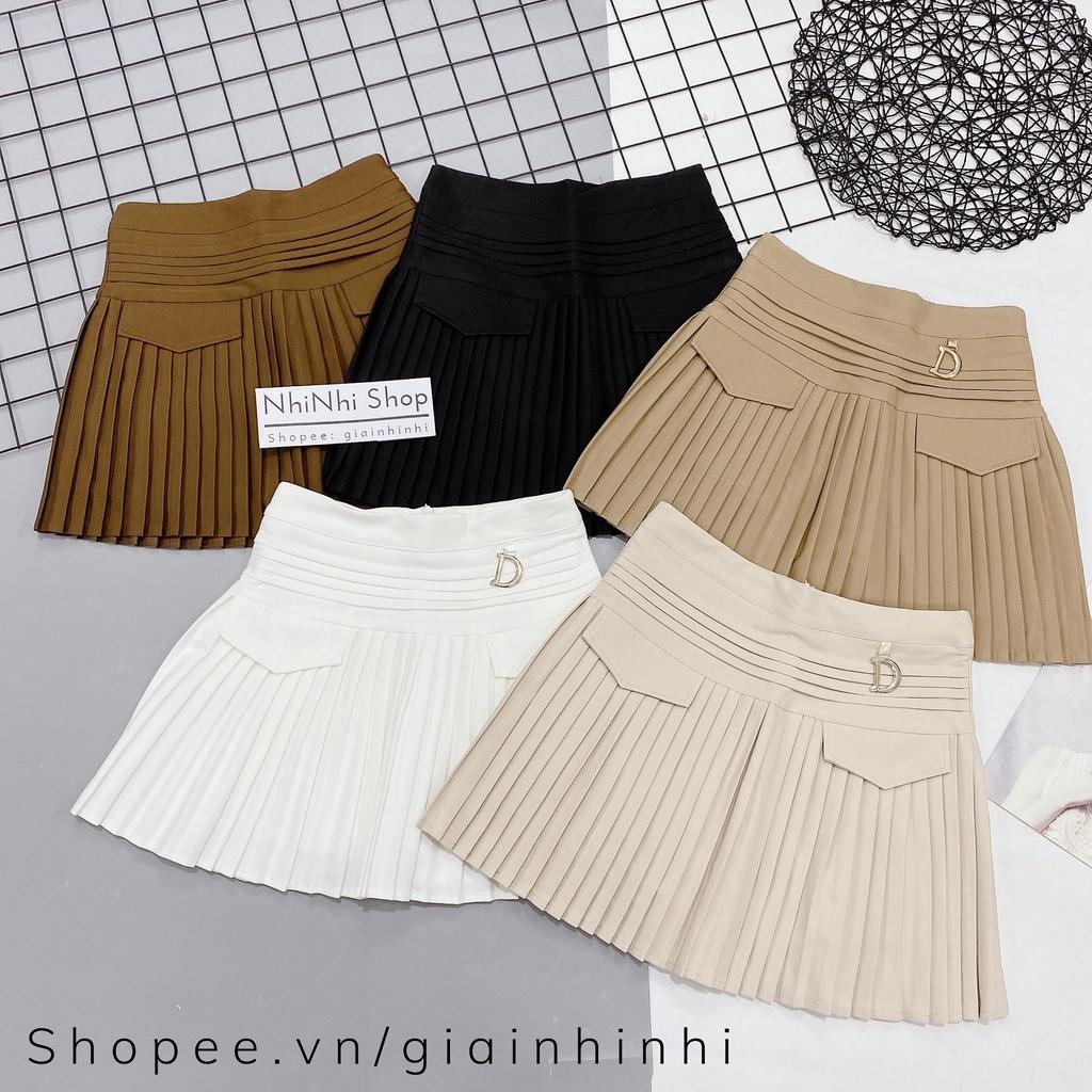 Chân váy xếp ly nắp túi lên dáng sang chảnh có lót quần trong CV8808 - NhiNhi Shop