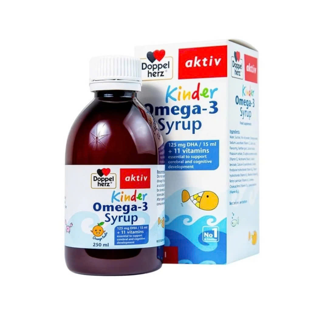 Siro omega 3 hỗ trợ phát triển não bộ và thị lực cho bé Doppelherz Kinder Omega-3 Syrup 250ml