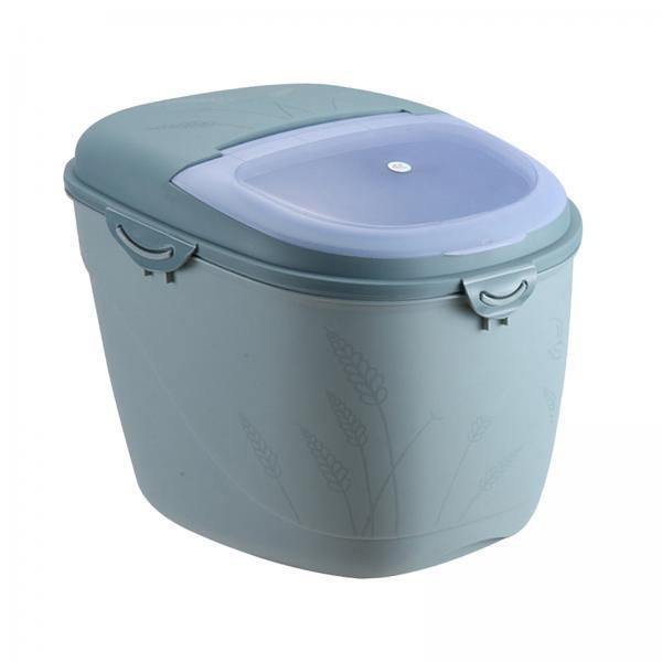 2x10KG Rice Storage Container Kitchen Dry Fruits Airtight Tank Moisture-proof Blue