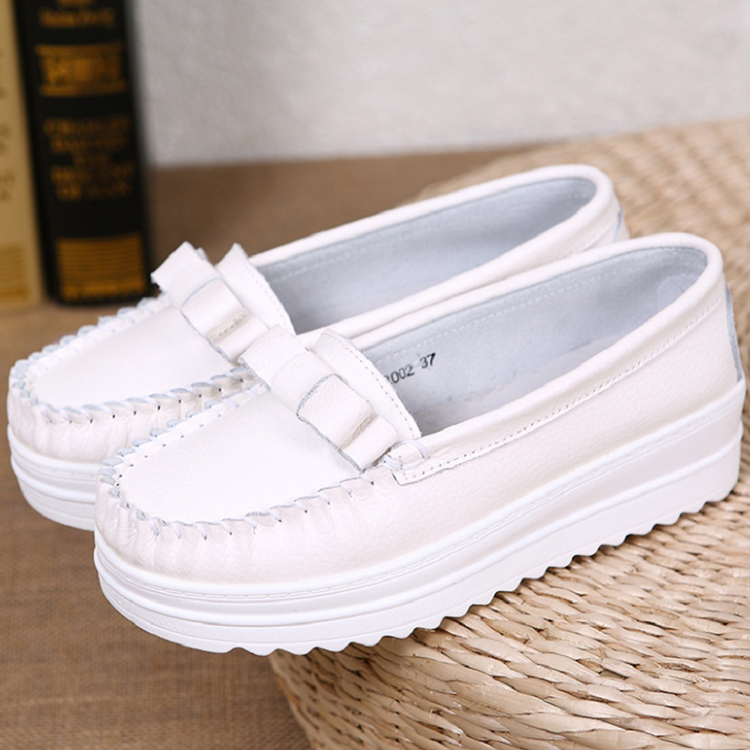 Women's Platform Casual Shoes Shallow PU Leather Loafers
