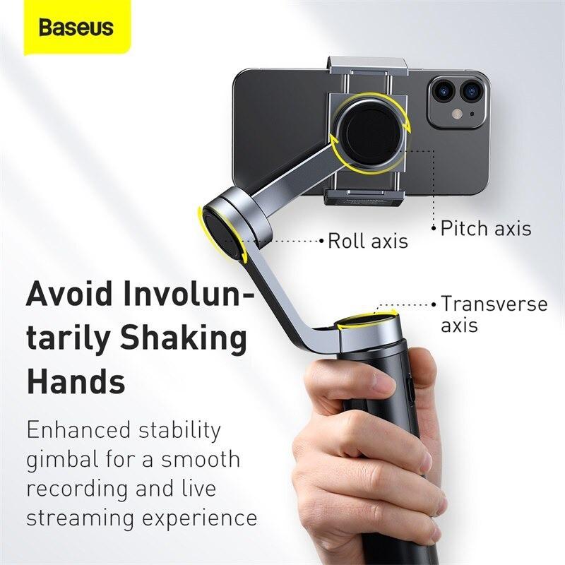 Tay cầm chống rung đa năng nhỏ gọn mini cho điện thoại Baseus Gimbal Stabilizer Smartphone Handheld Holding -Hàng Chính hãng