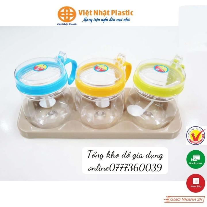 BỘ 3 LỌ ĐỰNG GIA VỊ NẮP BẬT HÀNG VIỆT NHẬT PLASTIC 2938