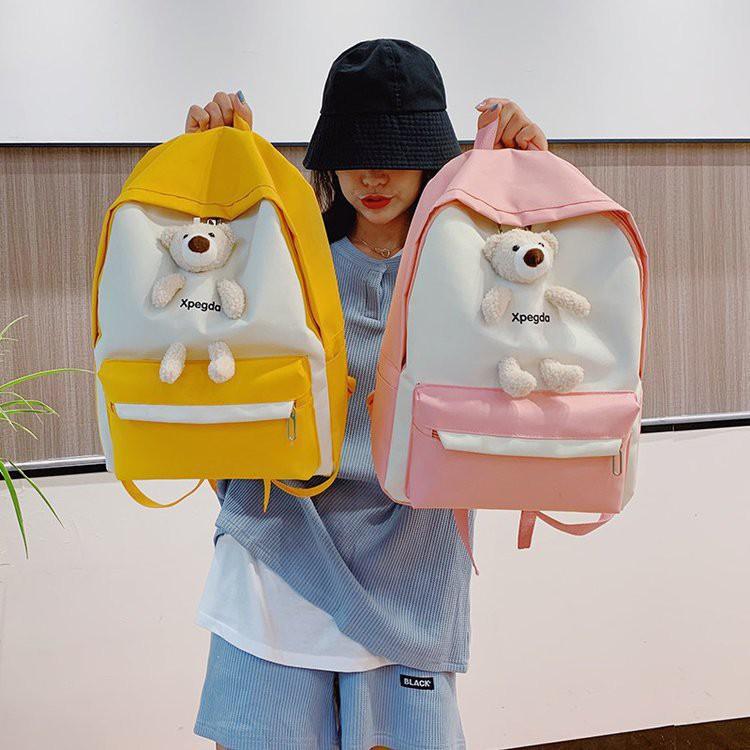 Balo Ulzzang Thời Trang Chống Nước XPEGDA + Tặng Gấu Xinh- B02