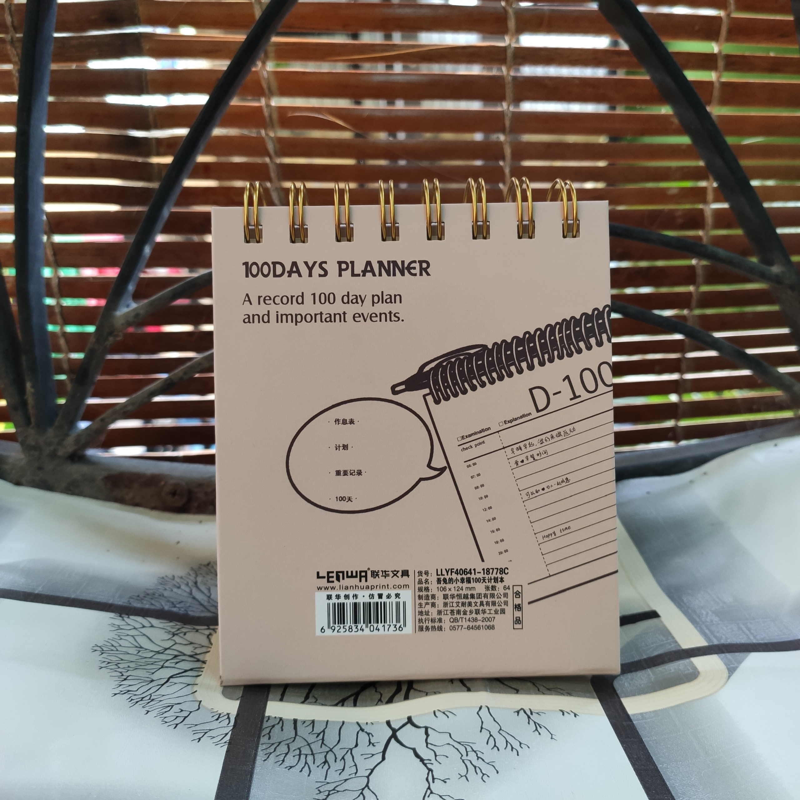 Sổ Kế Hoạch Lò Xo 100 Ngày - 100 Days Daily Planner Notebooks - Cô Gái Và Con Thỏ (10.6 x 12.4 cm