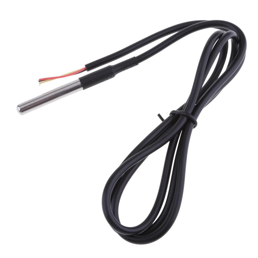 Waterproof Temperature Sensor Digital Thermal Thermometer Stainless Steel Tube Probe 1 Meter
