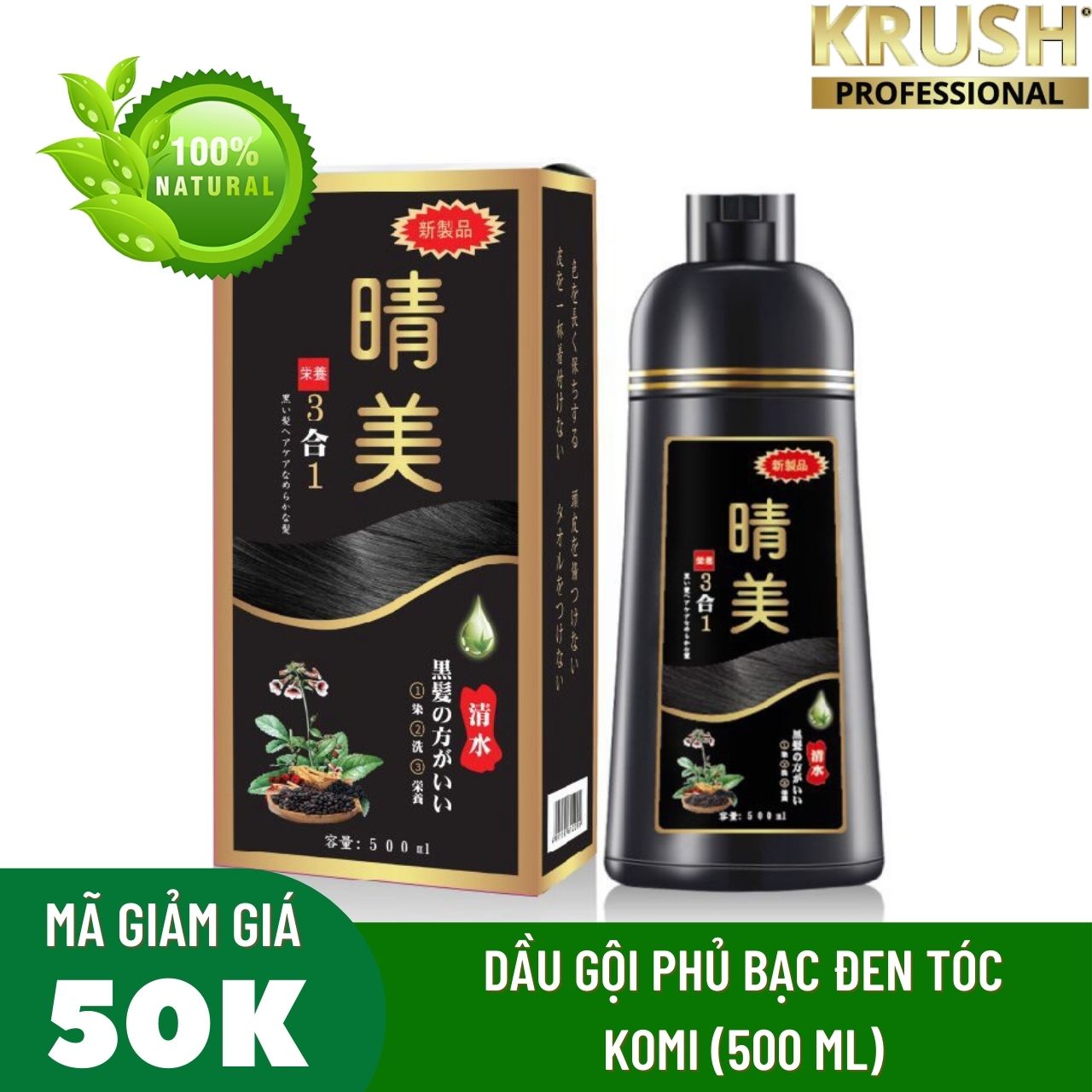 [CHÍNH HÃNG] Dầu Gội Phủ Bạc Nhân Sâm KOMI Nhật Bản, Phủ Bạc Đen Tóc, Nâu Tóc Từ Lần Gội Đầu Tiên, 100% Thảo Dược Thiên Nhiên - CHÍNH HÃNG KRUSH