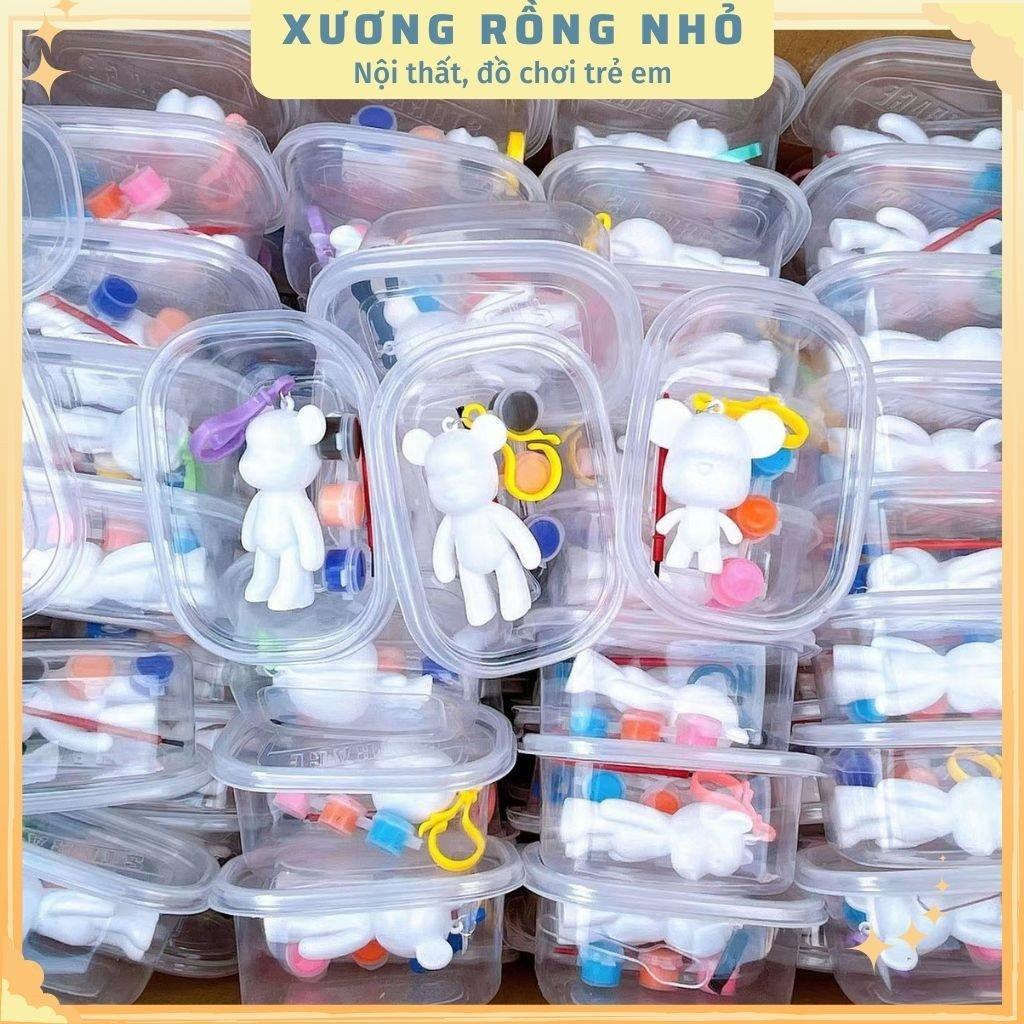 Móc Khóa Bearbrick Đổ Màu phôi gấu màu trắng 2 kiểu dáng phụ kiện móc khóa DIY tự làm