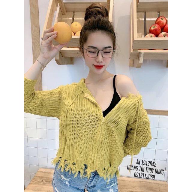 ÁO LEN RÁCH LAI CÓ NÓN CỰC XINH