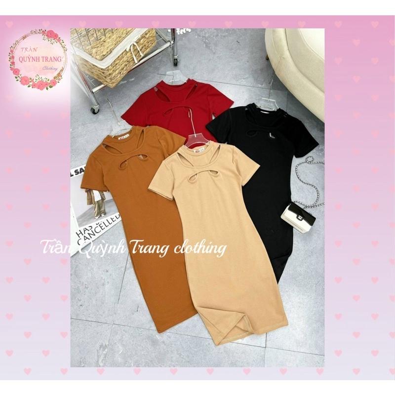 Váy body,đầm body sexy tôn dáng, dáng ngắn cổ khoét