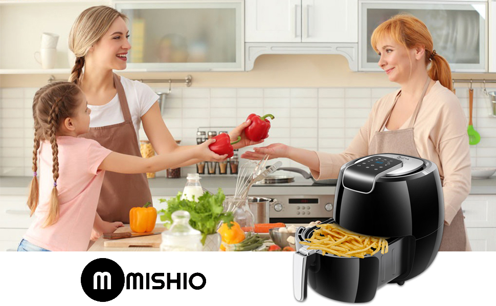 Nồi chiên không dầu điện tử Mishio MK165 5.5L - Hàng chính hãng