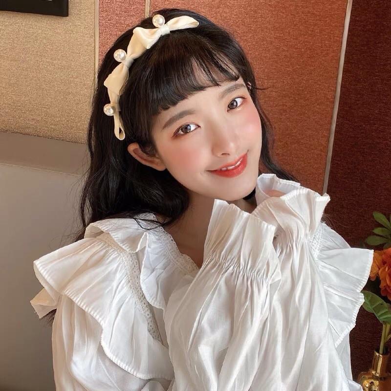 Băng đô - cài tóc nơ đính ngọc tiểu thư
