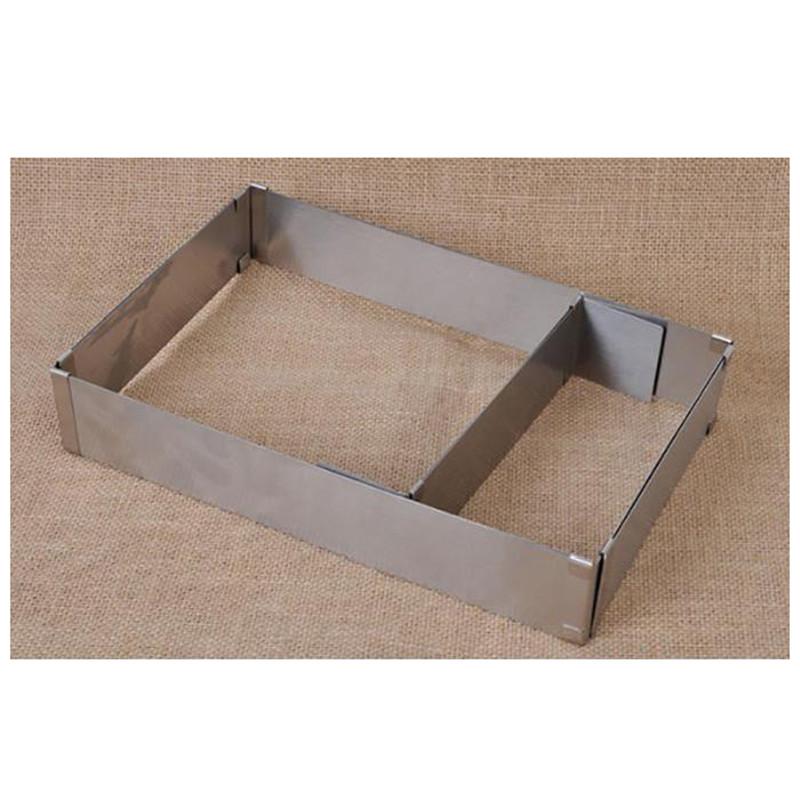 Màu Bạc Inox Có Thể Điều Chỉnh Hình Chữ Nhật Bánh Chảo Inox Nướng Bánh Chống Dính Khuôn Làm Bánh Bếp Cung Cấp