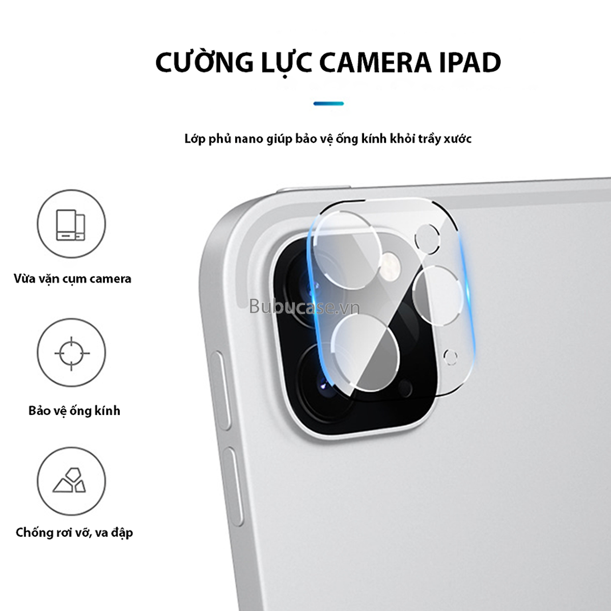 Dán Kính Cường Lực Camera Cho iPad Pro 11" / 12.9" Trong Suốt - Chống Vỡ, Trầy Xước