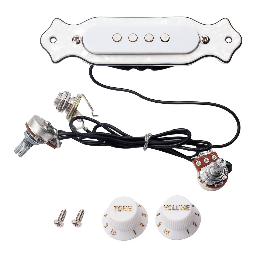 4 String Guitar Soundhole Prewired Active Pickup For Cigar Box Guitar