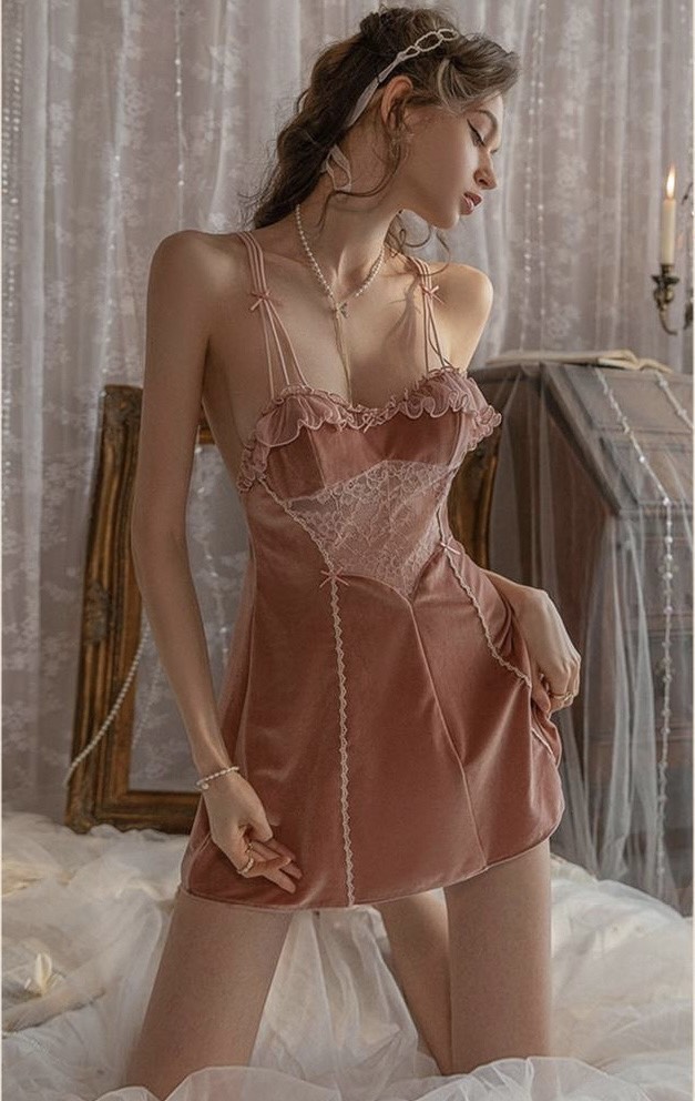 Váy Ngủ Nữ Vải Nhung Thoải Mái