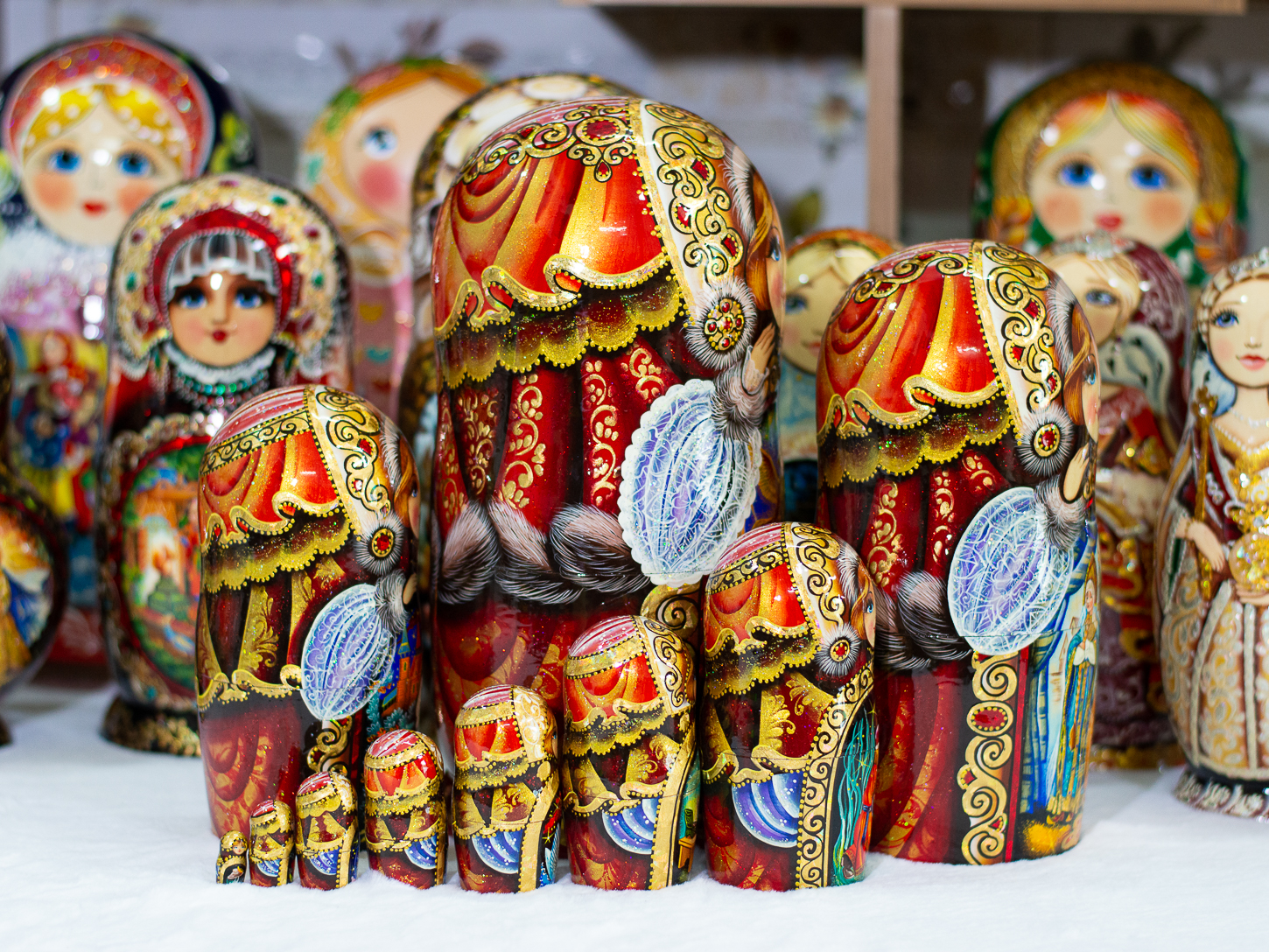 BỘ BÚP BÊ NGA MATRYOSHKA 10 LỚP CAO 26CM VẼ HOA VĂN "CHUYỆN CỔ TÍCH PUSHKIN" CỰC ĐẸP VÀ SANG TRỌNG ĐỘC ĐÁO