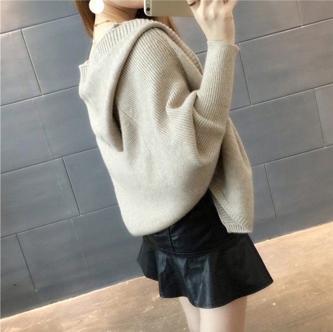 Áo len nữ cadigan có mũ tay cánh dơi Freesize dưới 63kg thời trang phong cách Hàn Quốc