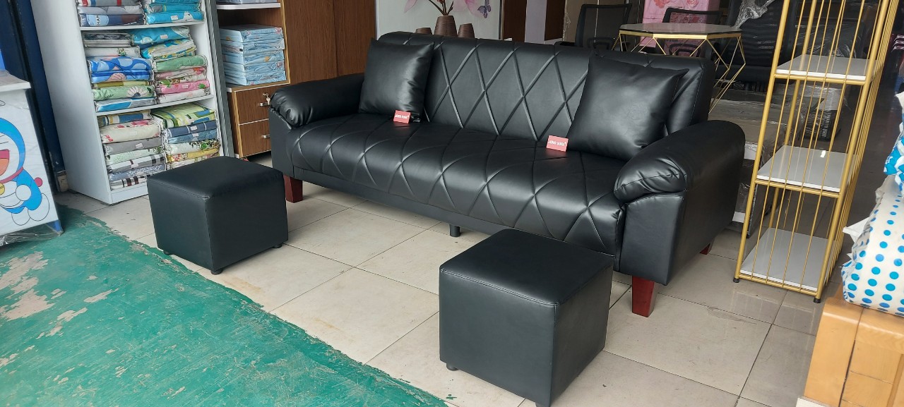 Sofa băng Japan Juno sofa 2m1 tặng 2 đôn, 2 gối và bàn trà Kim cương.