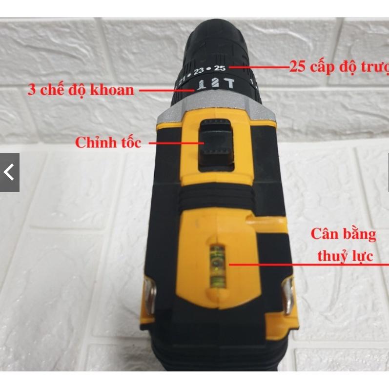 Máy khoan pin DEWALT 36V 3 Chức Năng 2 PIN kèm 26 Phụ Kiện có cân bằng thuỷ lực