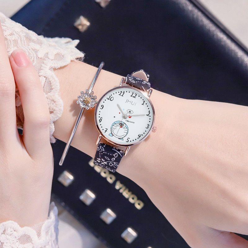 Đồng Hồ Đeo Tay Dây Vải Họa Tiết Doraemon Xinh Xắn Cho Nữ(Vòng đeo tay và hộp không bao gồm