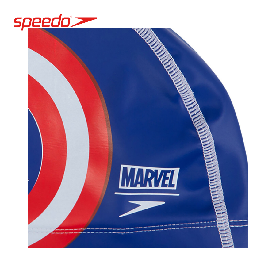 Nón mũ bơi trẻ em Speedo Marvel Printed Junior Captain America - 8-11307C842 (6 - 14 tuổi)